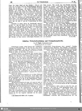 Künftige Wirtschaftsordnung und Uhrmachergewerbe (Fortsetzung aus Nr. 12, S. 94/95)