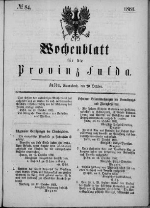 Nr. 84, Ausgabe vom 20. Oktober 1866