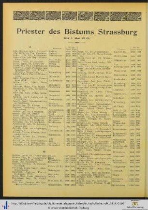 Priester des Bistums Strassburg.
