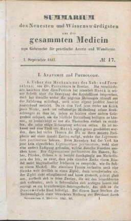 I. Anatomie und Physiologie.