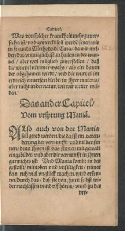 Das ander Capitel/ Vom ursprung Maniä.