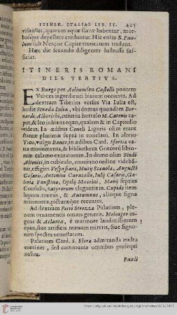 Itineris Romani Dies Tertius