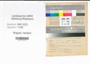Entnazifizierung Herbert Wagner , geb. 12.07.1910 (Beamter)