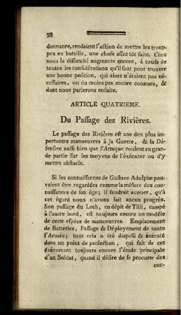 Article quatrieme. Du passage des rivières.