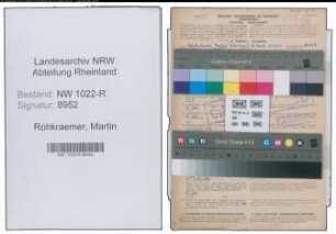 Entnazifizierung Martin Rohkraemer , geb. 29.07.1922 ()