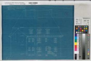 Rüthen (Rüthen) Lehrerseminar Ansicht des Wohnhauses 1913 1 : 50 43 x 54 Blaupause Staatshochbauamt Soest
