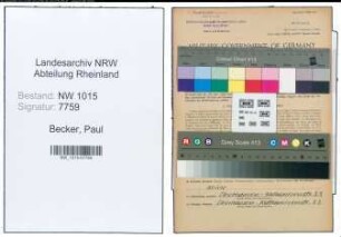 Entnazifizierung Paul Becker , geb. 06.01.1908 (Konstrukteur)
