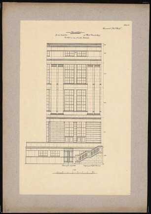 Handelshof für die Industrie der Mark Brandenburg, Berlin-Tiergarten Schinkelwettbewerb 1922: Fassadendetail 1:50
