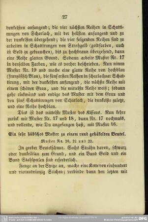 Ein sehr hübsches Muster zu einem rund gehäkelten Beutel. Muster Nr. 20, 21 und 22