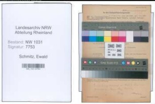 Entnazifizierung Ewald Schmitz , geb. 28.04.1891 (Lehrer)