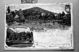 Freiburg i. Br.: Postkarte Waldsee und Restaurant