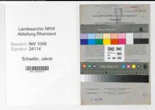 Entnazifizierung Jakob Schaefer , geb. 10.05.1898 (Kaufmaennischer Angestellter)