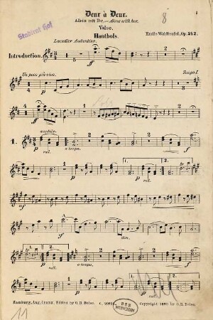 Deux à Deux : valse : op. 242 = Alone with her = Allein mit Ihr