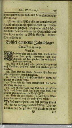 Epistel am neuen Jahrs-tage