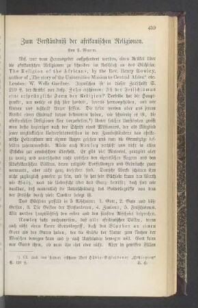 Zum Verständniß der afrikanischen