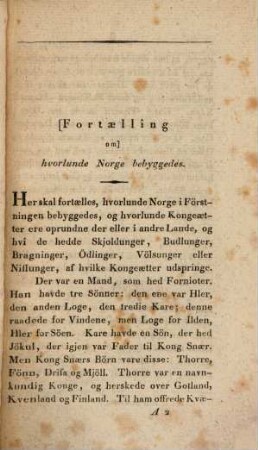 Nordiske Kaempe-Historier : efter Islandske Haandskriften, 3,1. Fundinn Noregr, Halfs Saga, Fridthjofs Saga ...