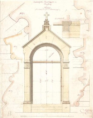 Hoffmann, Lorenz; Augsburg (Bayern); Bischöfliches Palais, Hauskapelle - Detail; Profile (Schnitte)