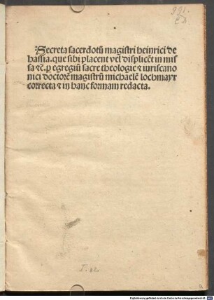 Secreta sacerdotum : mit Meßgebeten