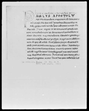 Paulusbriefe — Initiale P(aulus apostolus), Folio 58verso