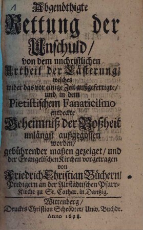 Abgenöthigte Rettung der Unschuld