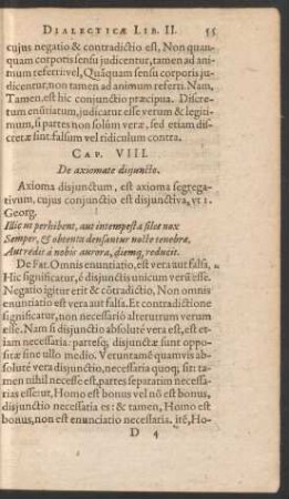Cap. VIII. De axiomate disiuncto.