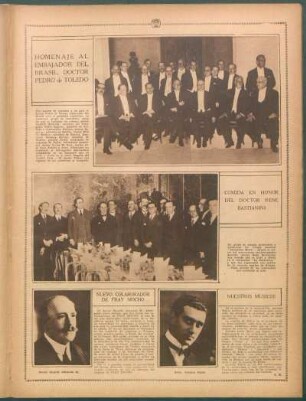 Homenaje al Embajador del Brasil, doctor Pedro de Toledo