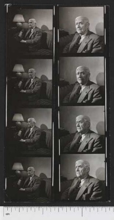 Kontaktabzüge von Porträtaufnahmen Maurice Maeterlinck