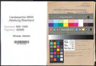 Entnazifizierung Martin Wrede , geb. 17.05.1905 (Lehrer)