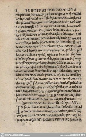 Qua ratione cubandum fit. Cap. VI.