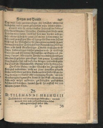 23. D. Tilemanni Heshusii Außführliches und trewhertziges bedencken ...