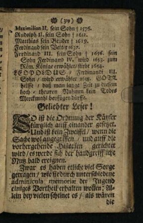 Geliebter Leser!