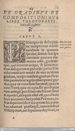 De Gradibus et Compositionibus Liber Theophrasti Paracelsi Quintus.