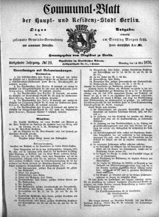 1876,20: No. 20, 14. Mai 1876