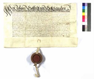 Bischof Johann an Ludwig Eberhard von Hohenlohe verleiht Schillingsfürst, Bartenstein, Bretzfeld, Herrentierbach.