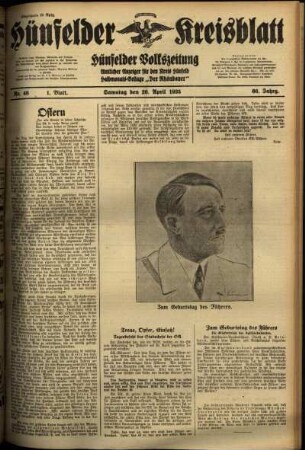 Erste Ausgabe vom Samstag, den 20. April 1935.