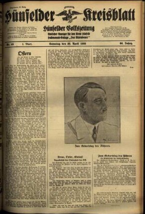 Erste Ausgabe vom Samstag, den 20. April 1935.