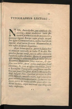 Typographus Lectori