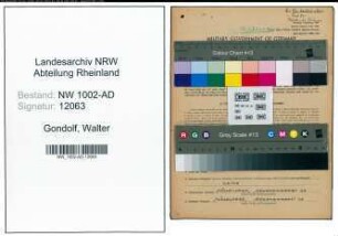 Entnazifizierung Walter Gondolf, geb. 19.06.1912 (Buehnenbildner)