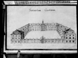 Heidelberg Aus Thesaurus Palatinus Zeichnung Seminarium Carolinum (1750) nach Plänen von Rabagliatti