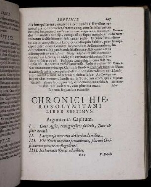 Chronici Hierosolymitani Liber Septimus