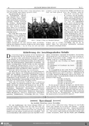 Ablieferung der beschlagnahmten Metalle