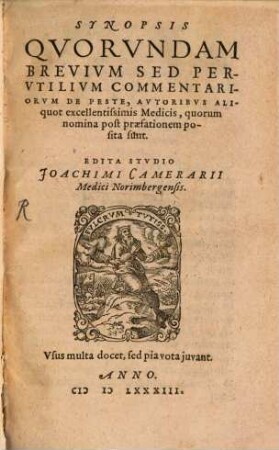 Synopsis Qvorvndam Brevivm Sed Pervtilivm Commentariorvm De Peste