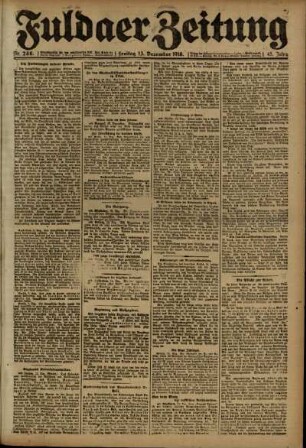 Ausgabe vom Freitag, den 13. Dezember 1918.