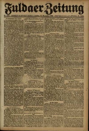 Ausgabe vom Freitag, den 13. Dezember 1918.