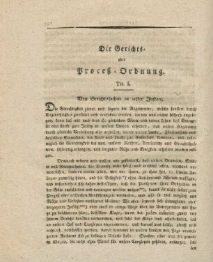 Die Gerichts- oder Proceß-Ordnung