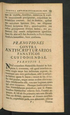 Praenotiones Contra Antiscripturarios Fanaticos Custodiendae