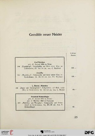 Gemälde neuer Meister (Nr. 104-212a)