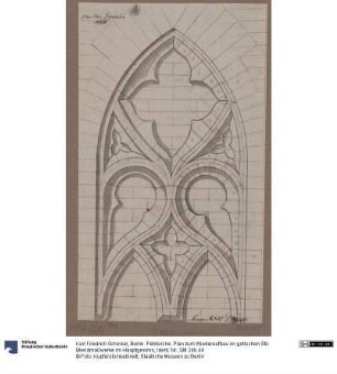 Berlin. Petrikirche. Plan zum Wiederaufbau im gotischen Stil. Blendmaßwerke im Hauptgesims