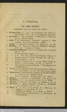 I. Abtheilung