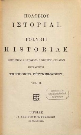 Polybiu Historiai, 2